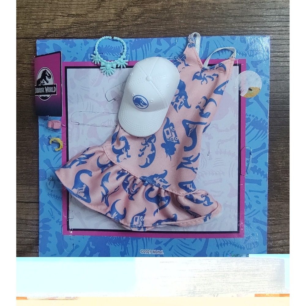 Barbie Clothing Jurassic World Dress Hat Necklace Bracelets Incomplete A14
